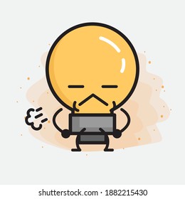 Icono de carácter de corte de bombilla ligera Ilustración vectorial
