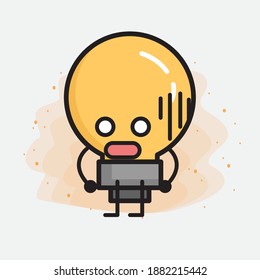 Light Bulb Cute Character icon Vector Illustration