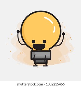 Icono de carácter de corte de bombilla ligera Ilustración vectorial