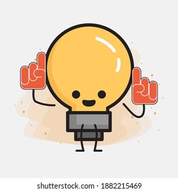 Light Bulb Cute Character icon Vector Illustration