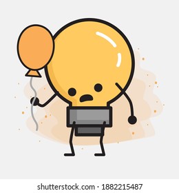 Light Bulb Cute Character icon Vector Illustration