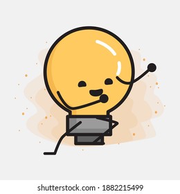 Light Bulb Cute Character icon Vector Illustration
