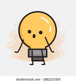 Icono de carácter de corte de bombilla ligera Ilustración vectorial