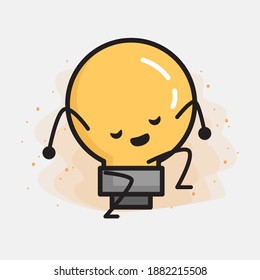 Icono de carácter de corte de bombilla ligera Ilustración vectorial