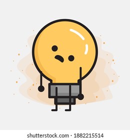Icono de carácter de corte de bombilla ligera Ilustración vectorial