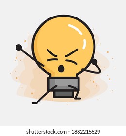 Light Bulb Cute Character icon Vector Illustration