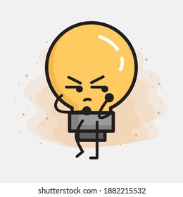 Icono de carácter de corte de bombilla ligera Ilustración vectorial