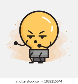 Light Bulb Cute Character icon Vector Illustration