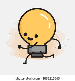 Light Bulb Cute Character icon Vector Illustration