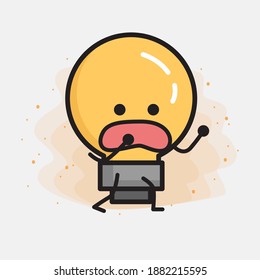 Light Bulb Cute Character icon Vector Illustration