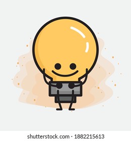 Light Bulb Cute Character icon Vector Illustration