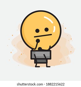 Light Bulb Cute Character icon Vector Illustration