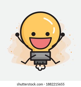 Light Bulb Cute Character icon Vector Illustration
