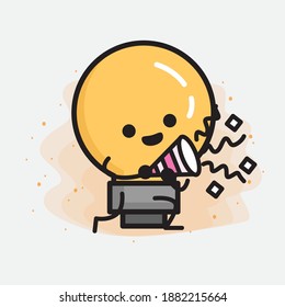 Light Bulb Cute Character icon Vector Illustration