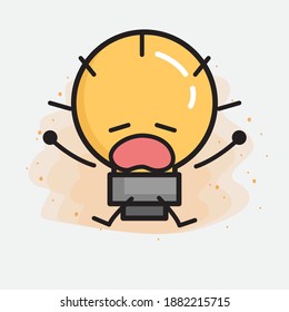 Light Bulb Cute Character icon Vector Illustration