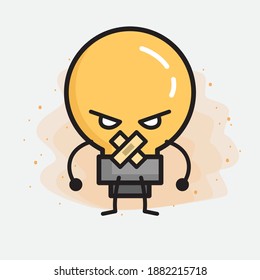 Light Bulb Cute Character icon Vector Illustration