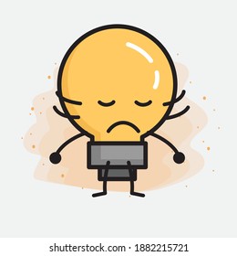 Light Bulb Cute Character icon Vector Illustration