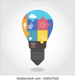 light bulb design for infographic template add icon and text vector