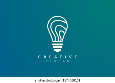 Light bulb design. Modern minimalist and elegant vector illustration. Suitable for patterns, labels, brands, icons or logos