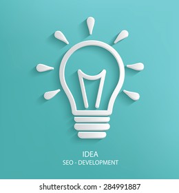 Light bulb design on blue background,clean vector