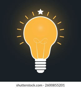 Light bulb design on dark background.