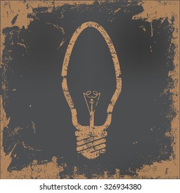 Light bulb design on old paper background,vector