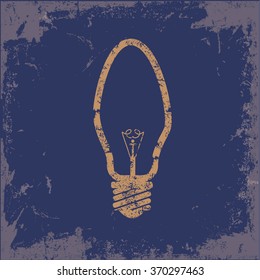 
Light bulb design on old background,vector
