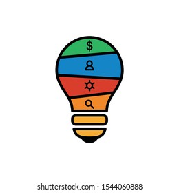 Light bulb diagram vector concept.