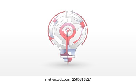 Light bulb digital innovator tech concept geometric elements abstract background	