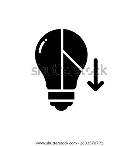 Light Bulb Dimming with Arrow Indicating Decrease in Light