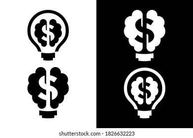 Lámpara de luz y concepto de dólar. Muy adecuado para diversos fines comerciales, también para ícono, símbolo, logotipo y muchos más.