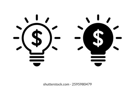 Light bulb with dollar currency icon. Money idea sign symbol