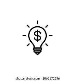 Light bulb with dollar icon vector