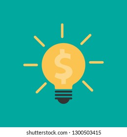 Light bulb with dollar symbol