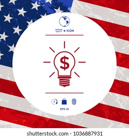 Light bulb with dollar symbol business concept
