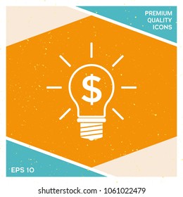 Light bulb with dollar symbol business concept