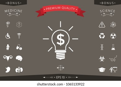 Light bulb with dollar symbol business concept