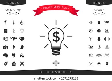 Light bulb with dollar symbol business concept