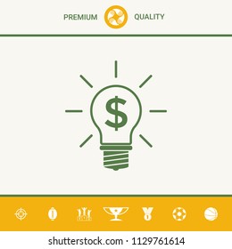 Light bulb with dollar symbol business concept