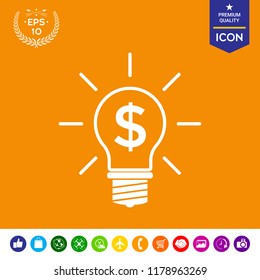 Light bulb with dollar symbol business concept