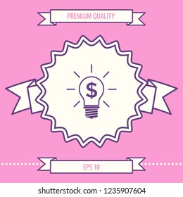 Light bulb with dollar symbol business concept. Graphic elements for your design