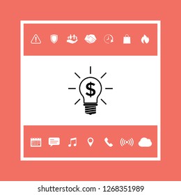 Light bulb with dollar symbol business concept. Graphic elements for your design
