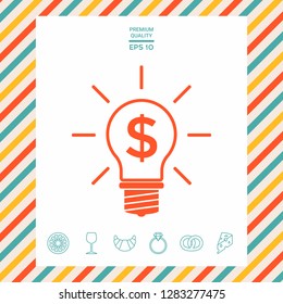 Light bulb with dollar symbol business concept. Graphic elements for your design