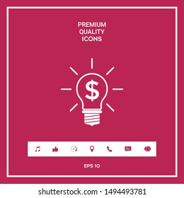 Light bulb with dollar symbol business concept. Graphic elements for your design