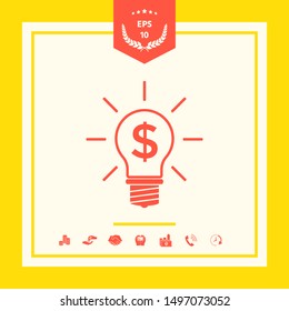 Light bulb with dollar symbol business concept. Graphic elements for your design