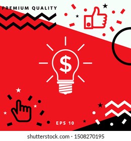 Light bulb with dollar symbol business concept. Graphic elements for your design