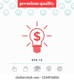 Light bulb with dollar symbol business concept. Graphic elements for your design