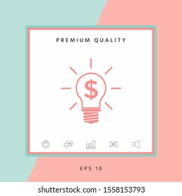 Light bulb with dollar symbol business concept. Graphic elements for your design