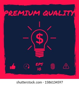 Light bulb with dollar symbol business concept. Graphic elements for your design