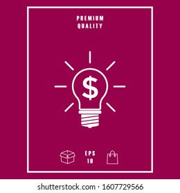 Light bulb with dollar symbol business concept. Graphic elements for your design